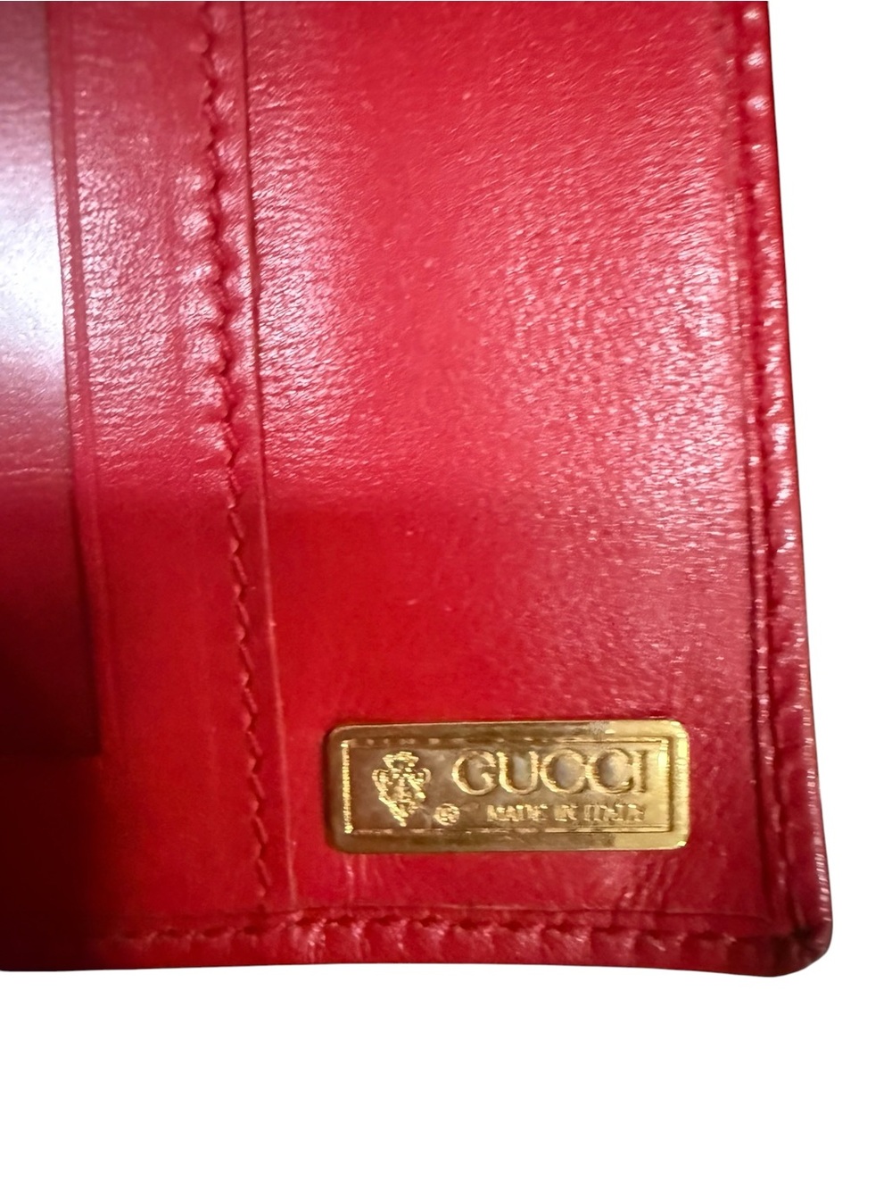Vintage Gucci Red Leather GG Continental Wallet Clutch Kiss Lock Made in Italy - Picture 3 of 14
